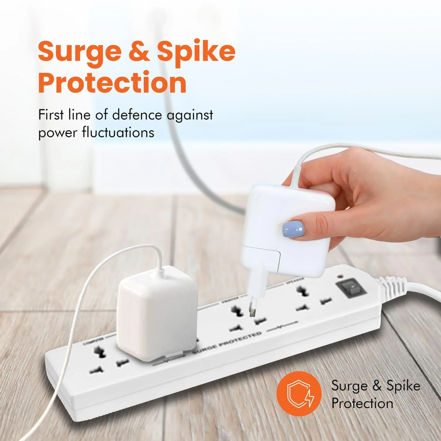 4 Socket Extension Board with 5 Metre Wire - Image 3