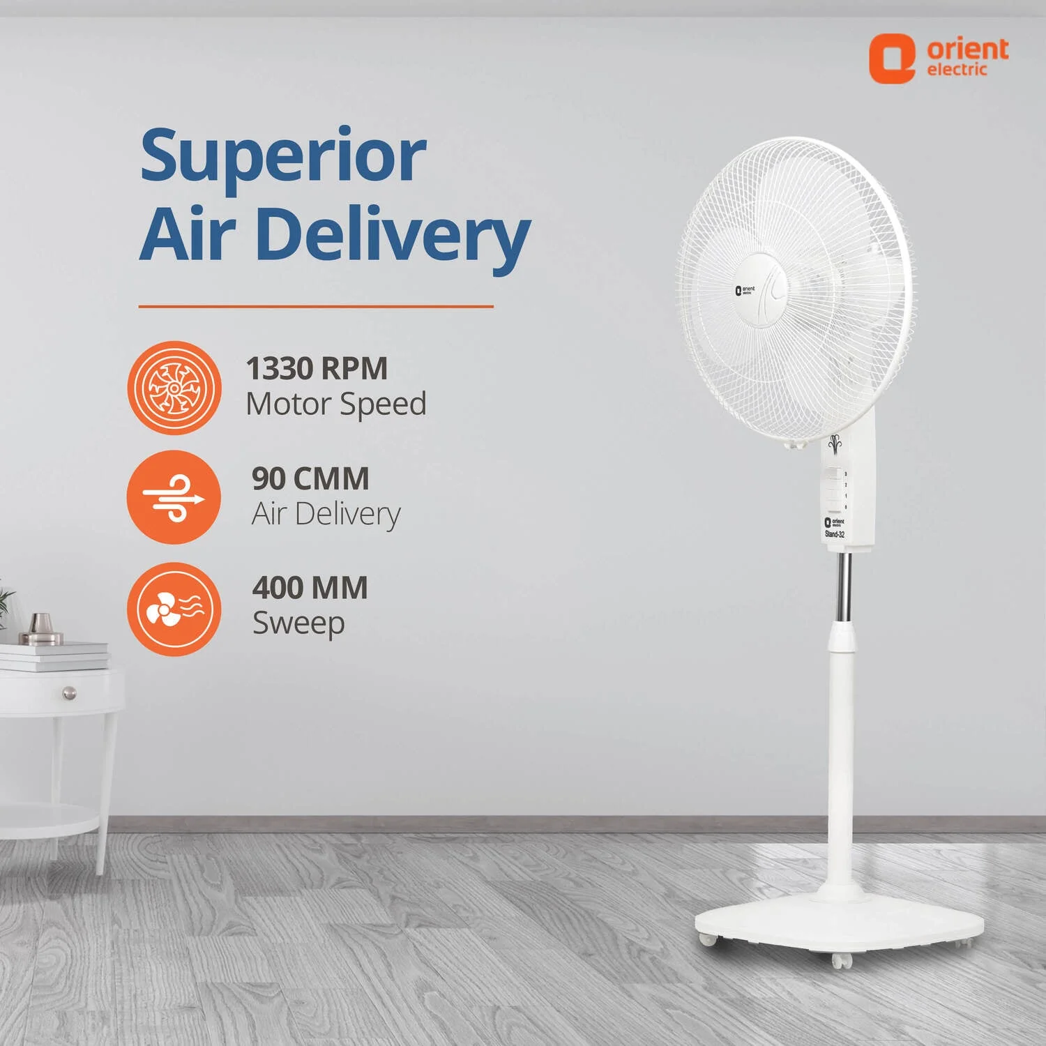 400MM Stand 32 Pedestal Fan - Image 7