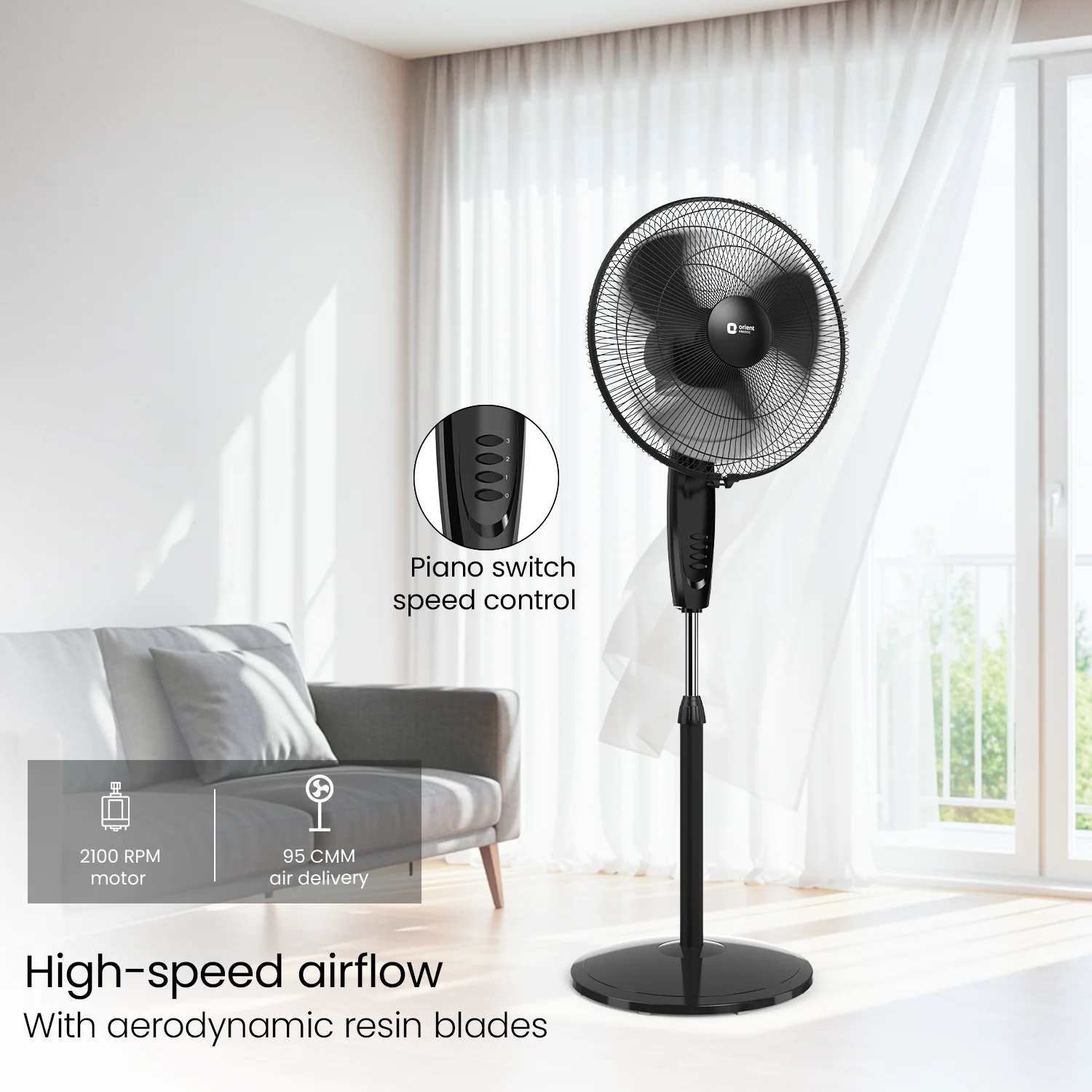 400MM Stand 37 Neo High Speed Pedestal Fan - Image 14