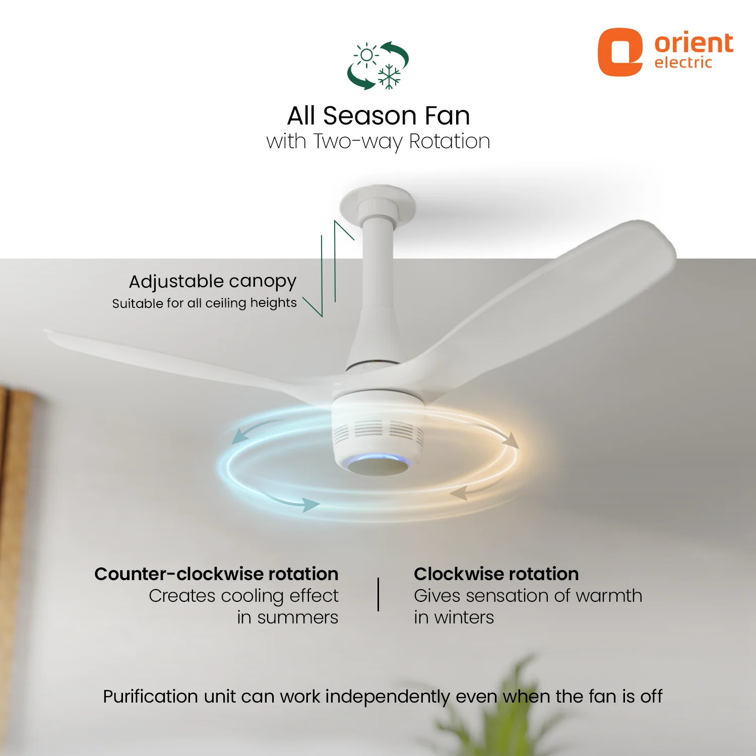 Aero O2 1200MM Ceiling Fan | Oxygen Enrichment Fan | 60% Improved AQI | Air Cleaner Fan - Image 8