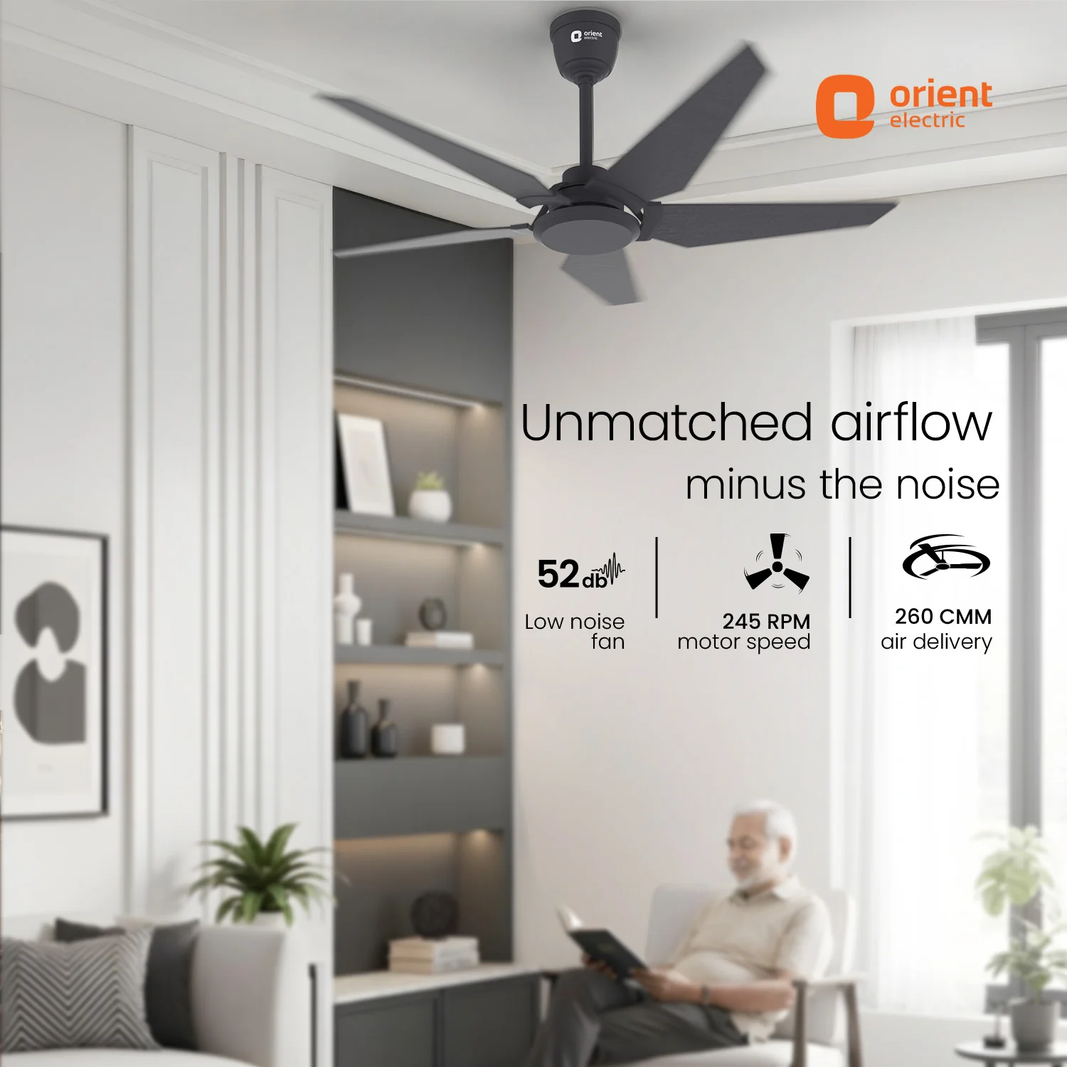 Artis BLDC Pro Ceiling Fan With Remote | 5 Star | 2 Way Rotation | 5 Blade | Black - Image 12