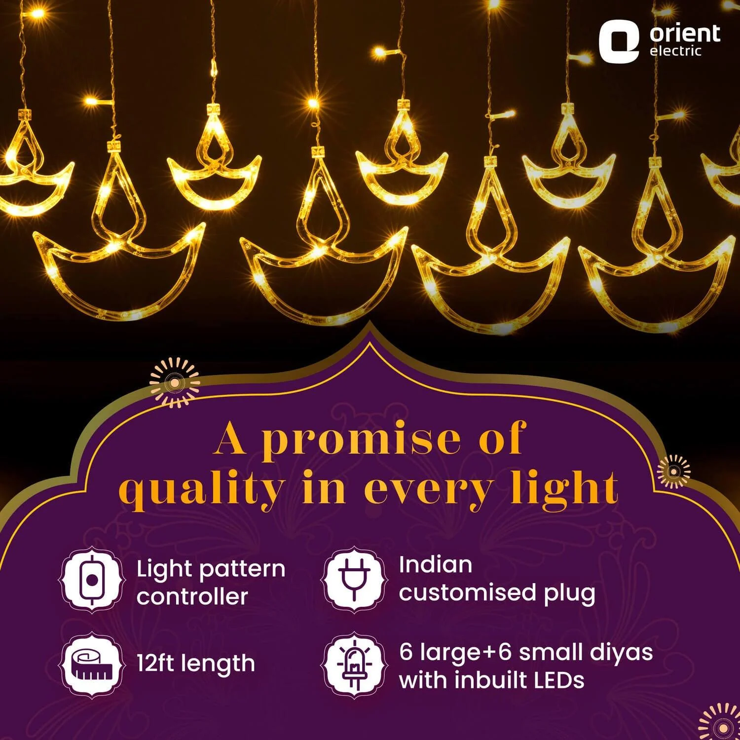 Joylite Diya LED Curtain Light for Home - Image 3