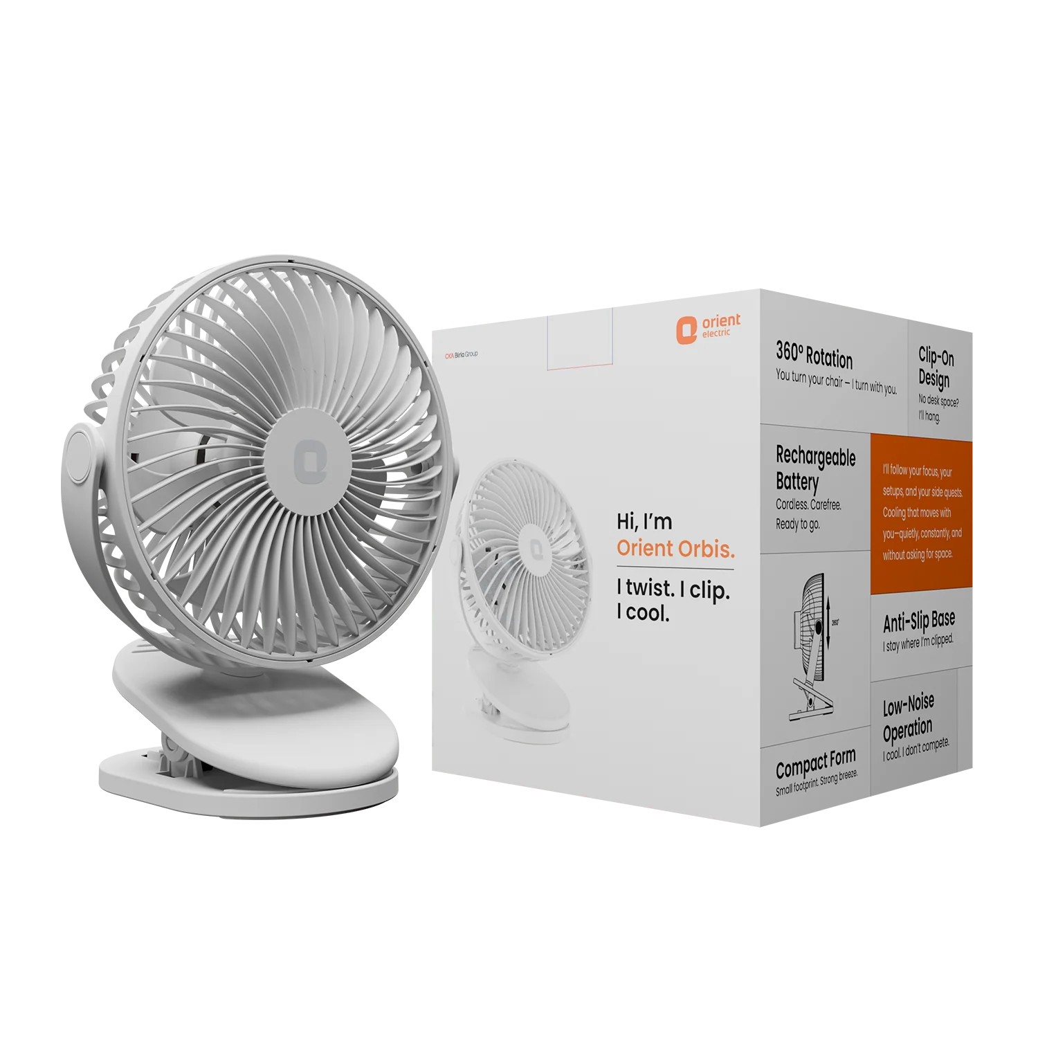 Orbis 5'' Personal Fan | 360 Degree Rotation | Chargeable Portable Fan - Image 19