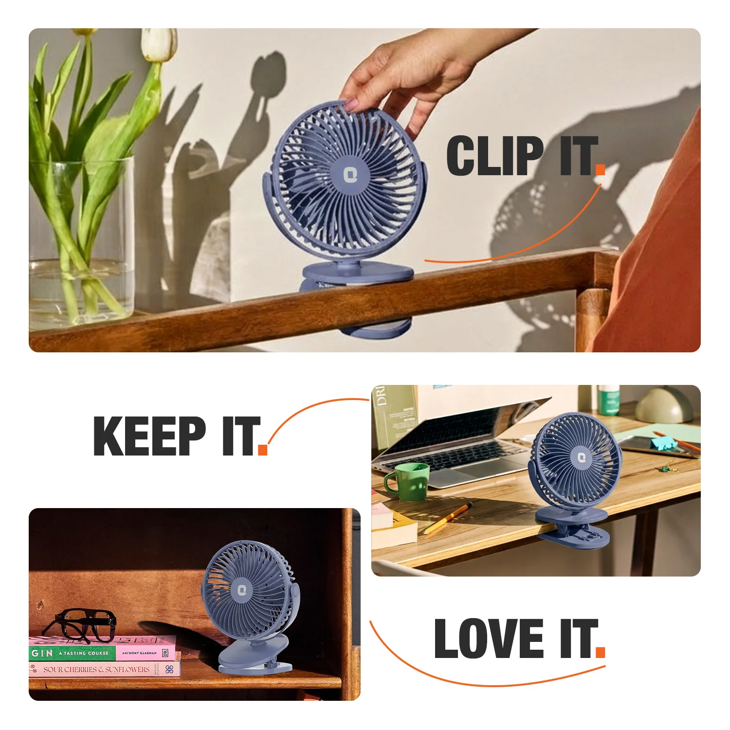 Orbis 5'' Personal Fan | 360 Degree Rotation | Chargeable Portable Fan - Image 30