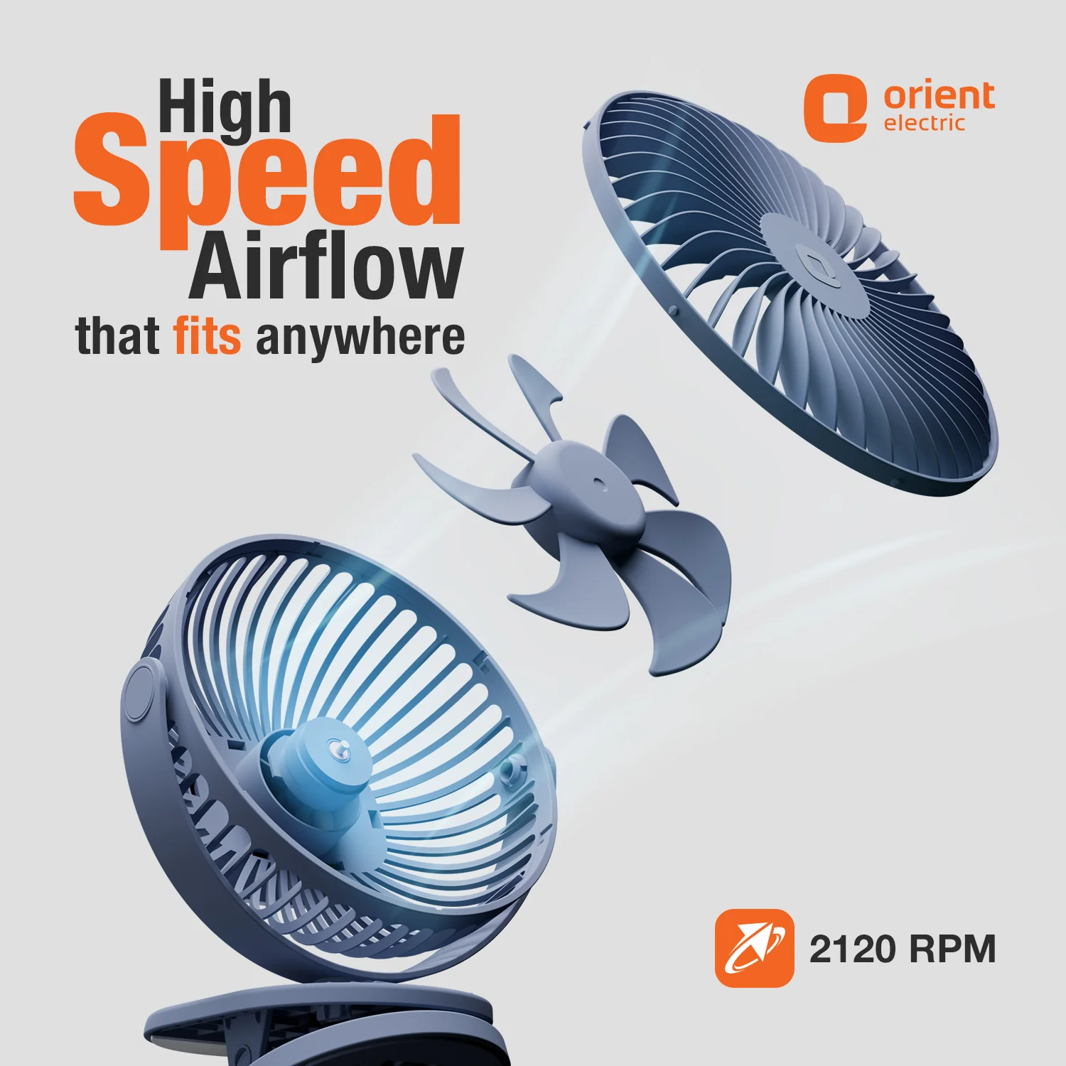 Orbis 5'' Personal Fan | 360 Degree Rotation | Chargeable Portable Fan - Image 31