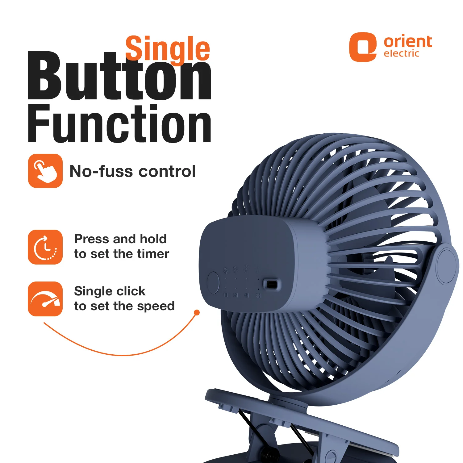 Orbis 5'' Personal Fan | 360 Degree Rotation | Chargeable Portable Fan - Image 33