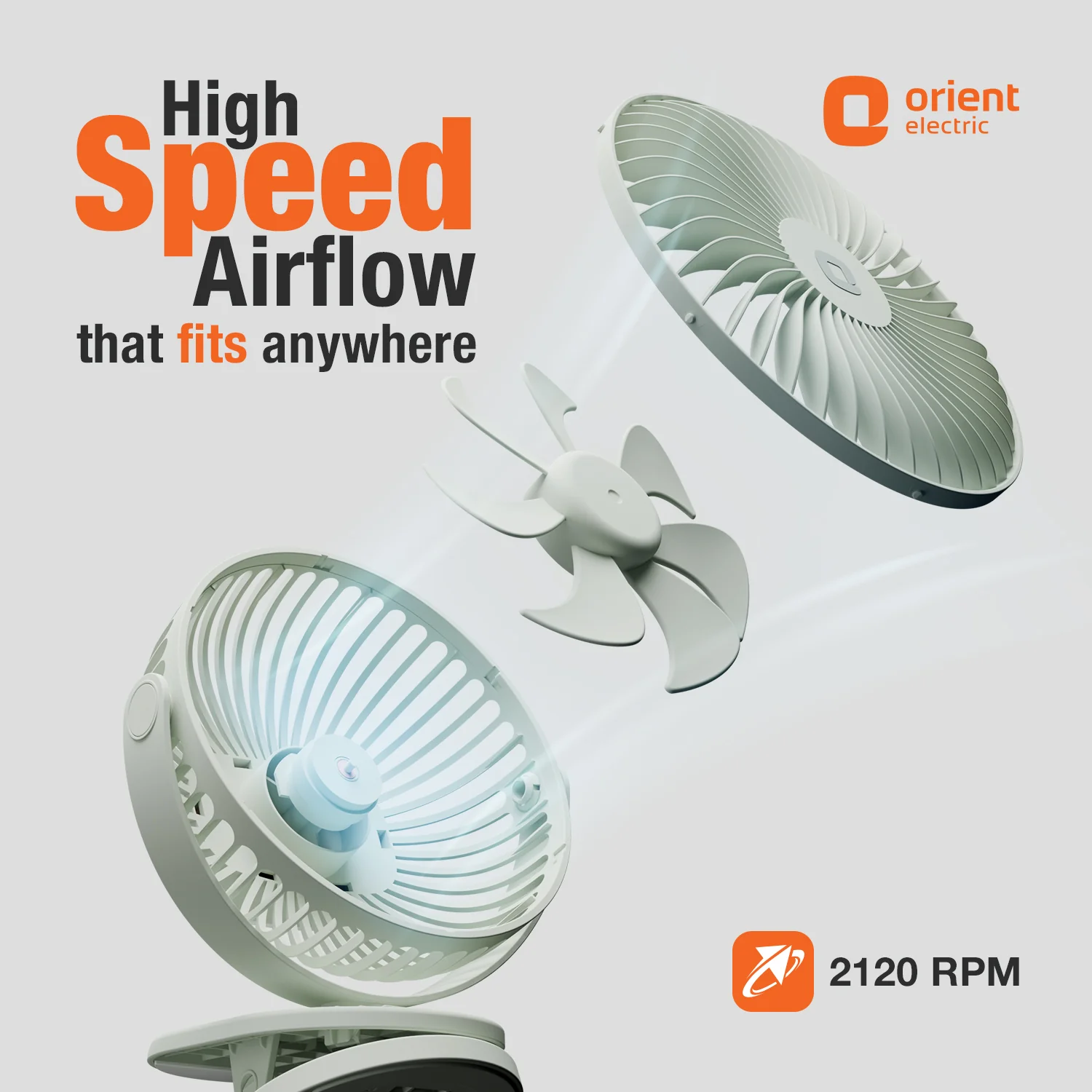 Orbis 5'' Personal Fan | 360 Degree Rotation | Chargeable Portable Fan - Image 39