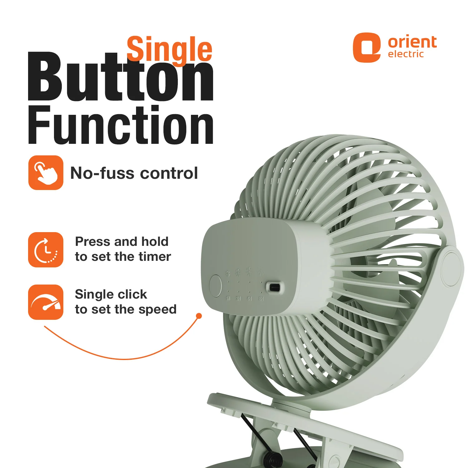 Orbis 5'' Personal Fan | 360 Degree Rotation | Chargeable Portable Fan - Image 41