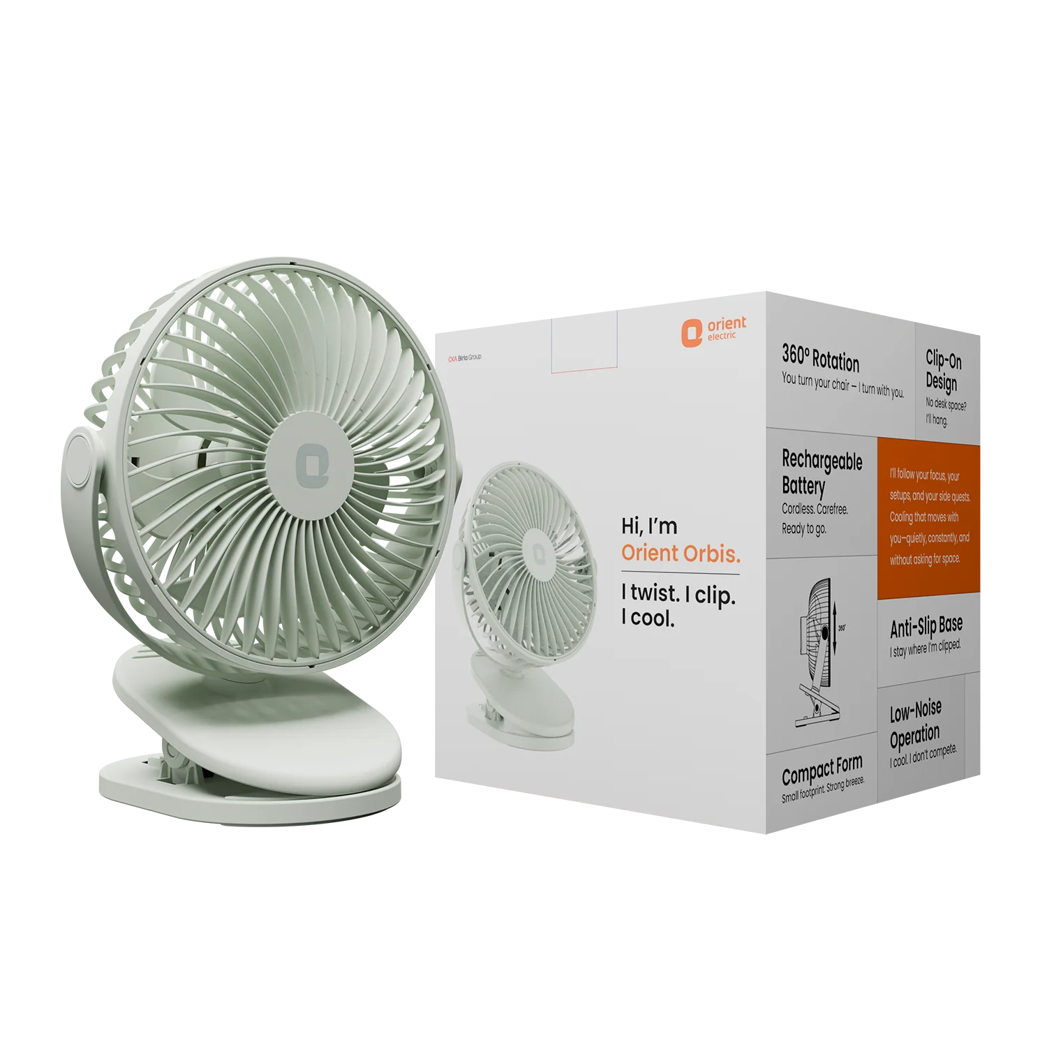Orbis 5'' Personal Fan | 360 Degree Rotation | Chargeable Portable Fan - Image 45