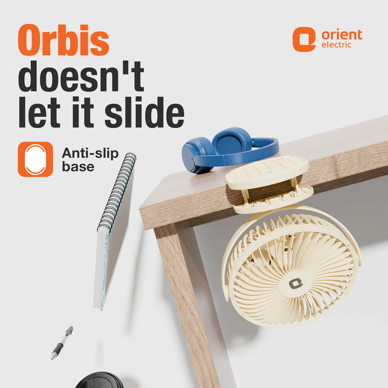 Orbis 5'' Personal Fan | 360 Degree Rotation | Chargeable Portable Fan - Image 7