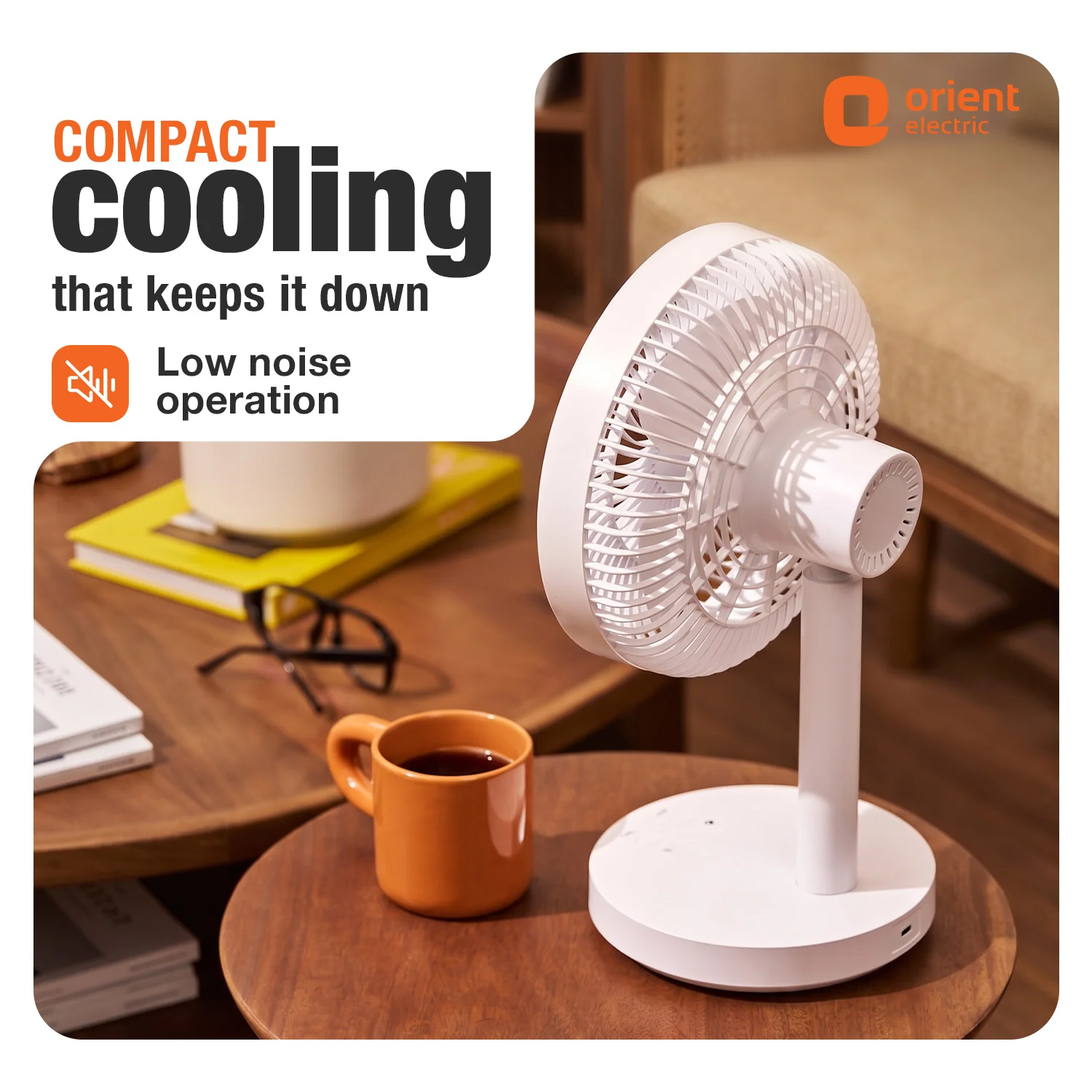 Orient Vento 7" Personal Fan with Light | Rechargeable Fan - Image 5